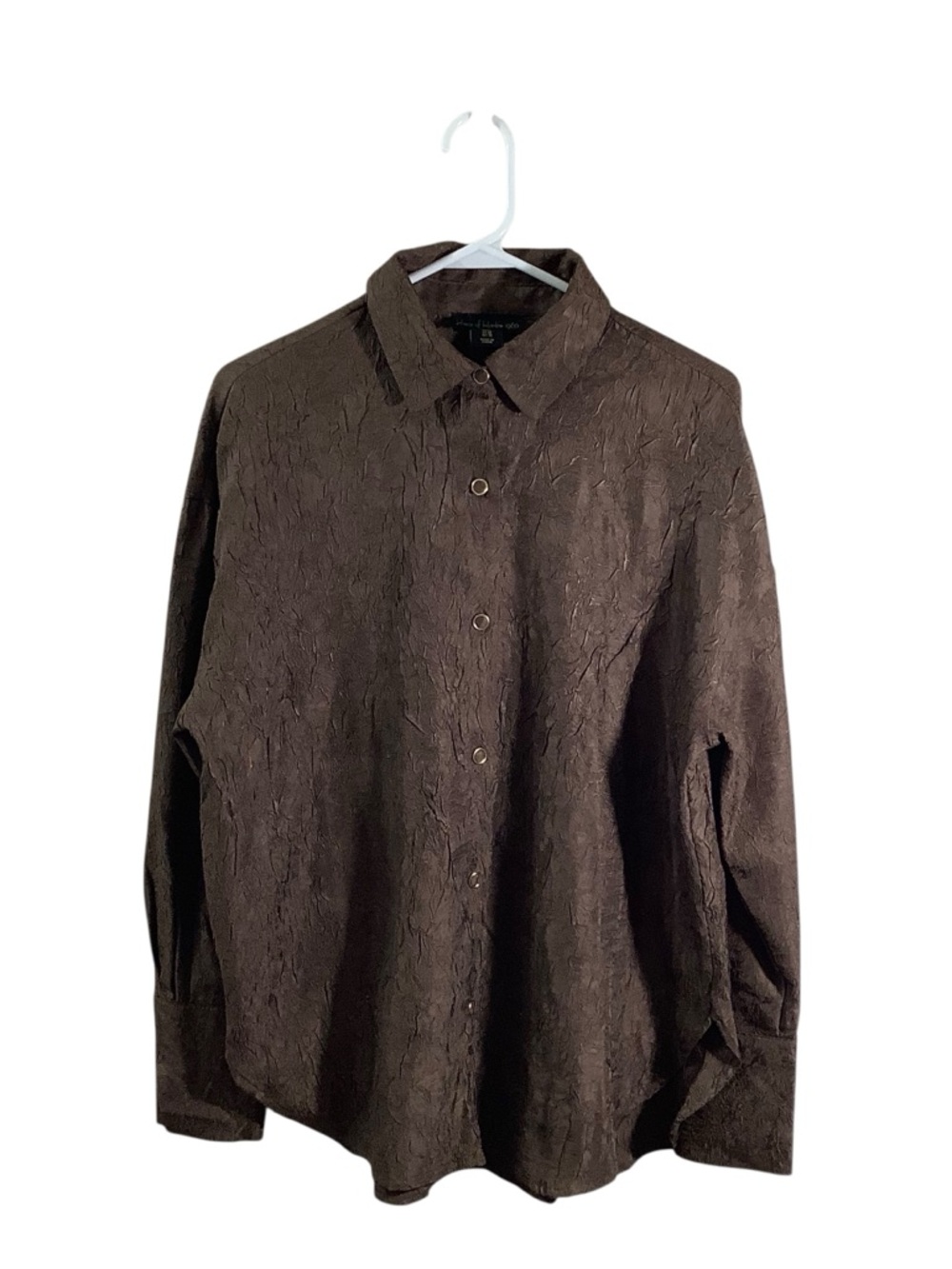 House of Harlow Brown Textured Button-Up Shirt